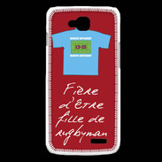 Coque LG L90 Fille de rugbyman Bonus offensif-défensif Rouge 2