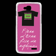 Coque LG L90 Fille de rugbyman Bonus offensif-défensif Rose 2