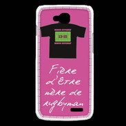 Coque LG L90 Mère de rugbyman Bonus offensif-défensif Rose 2