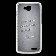 Coque LG L90 Pêché stupidité Noir Citation Oscar Wilde