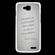 Coque LG L90 Survie valeur Gris Citation Oscar Wilde