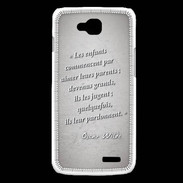 Coque LG L90 Enfants parents Gris Citation Oscar Wilde
