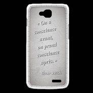 Coque LG L90 Conscience Gris Citation Oscar Wilde