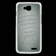 Coque LG L90 Dramatique vieillesse Vert Citation Oscar Wilde