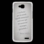 Coque LG L90 Les livres Gris Citation Oscar Wilde