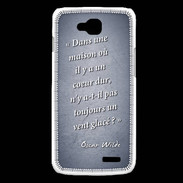 Coque LG L90 Maison coeur Bleu Citation Oscar Wilde