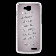 Coque LG L90 Maison coeur Rose Citation Oscar Wilde