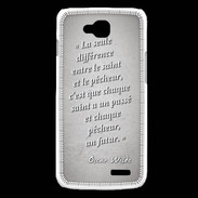 Coque LG L90 Saint pêcheur Gris Citation Oscar Wilde