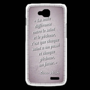 Coque LG L90 Saint pêcheur Rose Citation Oscar Wilde