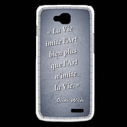 Coque LG L90 Vie art Bleu Citation Oscar Wilde