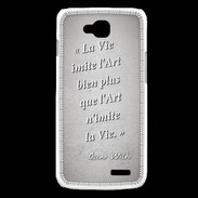 Coque LG L90 Vie art Gris Citation Oscar Wilde
