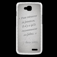 Coque LG L90 Jeuness folie Gris Citation Oscar Wilde
