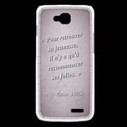 Coque LG L90 Jeuness folie Rose Citation Oscar Wilde