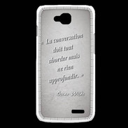Coque LG L90 La conversation Gris Citation Oscar Wilde