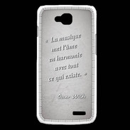 Coque LG L90 La musique Gris Citation Oscar Wilde