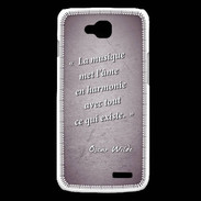 Coque LG L90 La musique Violet Citation Oscar Wilde