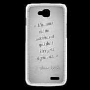 Coque LG L90 Sacrement amour Gris Citation Oscar Wilde