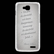 Coque LG L90 Sincérité fatale Gris Citation Oscar Wilde