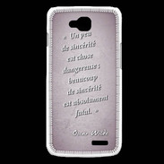 Coque LG L90 Sincérité fatale Rose Citation Oscar Wilde