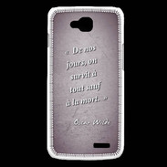 Coque LG L90 Survie mort Violet Citation Oscar Wilde