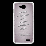 Coque LG L90 Vérité pure Rose Citation Oscar Wilde