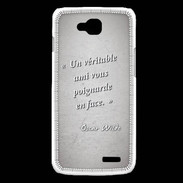Coque LG L90 Ami poignardée Gris Citation Oscar Wilde