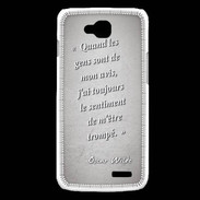Coque LG L90 Avis gens Gris Citation Oscar Wilde