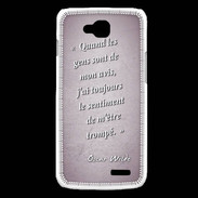 Coque LG L90 Avis gens Rose Citation Oscar Wilde