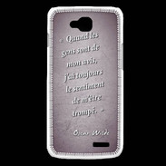 Coque LG L90 Avis gens violet Citation Oscar Wilde