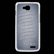 Coque LG L90 Bons heureux Bleu Citation Oscar Wilde