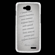 Coque LG L90 Bons heureux Gris Citation Oscar Wilde