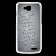 Coque LG L90 Bons heureux Noir Citation Oscar Wilde