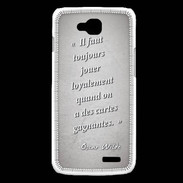 Coque LG L90 Cartes gagnantes Gris Citation Oscar Wilde