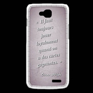 Coque LG L90 Cartes gagnantes Rose Citation Oscar Wilde