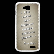 Coque LG L90 Cartes gagnantes Sepia Citation Oscar Wilde