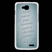 Coque LG L90 Cartes gagnantes Turquoise Citation Oscar Wilde