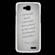 Coque LG L90 Croire Gris Citation Oscar Wilde