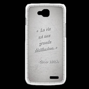 Coque LG L90 Désillusion vie Gris Citation Oscar Wilde