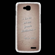 Coque LG L90 Désillusion vie Rouge Citation Oscar Wilde