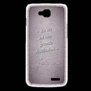 Coque LG L90 Désillusion vie Violet Citation Oscar Wilde