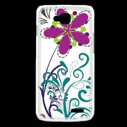 Coque LG L90 motif floral bleu