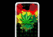 Coque LG L90 Feuille de cannabis et cœur Rasta
