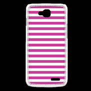 Coque LG L90 rayures blanches et roses