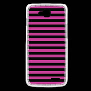 Coque LG L90 rayures noires et roses