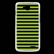 Coque LG L90 rayures noires et vertes