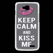 Coque LG L90 Keep Calm Kiss me Gris