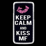 Coque LG L90 Keep Calm Kiss me Noir