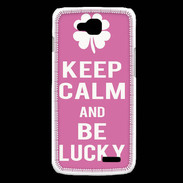 Coque LG L90 Keep Calm Be Lucky Rose