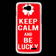 Coque LG L90 Keep Calm Be Lucky Rouge
