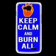 Coque LG L90 Keep Calm Burn Bleu